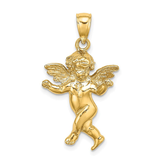 14K Yellow Gold Guardian Angel Walking Charm