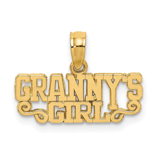 14K Yellow Gold Polished GRANNY'S GIRL Charm
