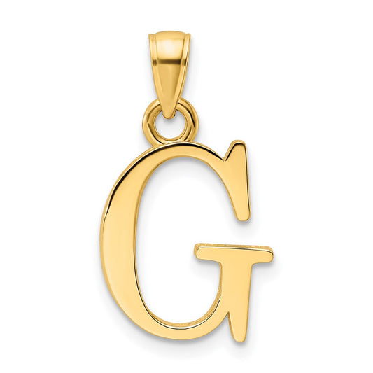 14K Yellow Gold Polished Letter G Pendant
