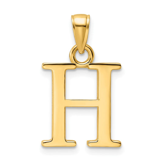 14K Yellow Gold Polished Letter H Pendant