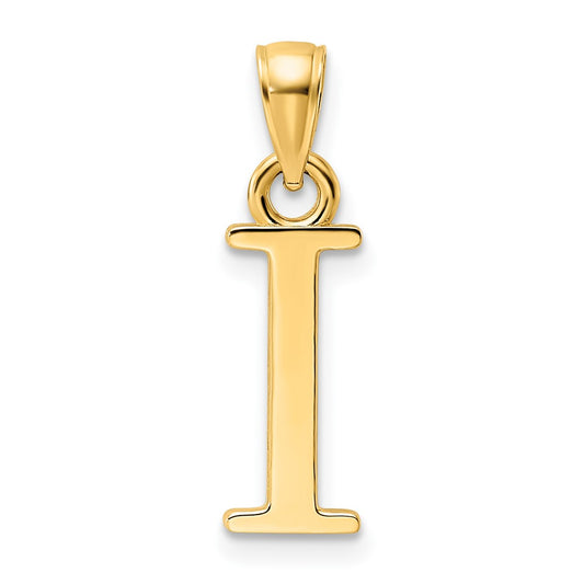 14K Yellow Gold Polished Letter I Pendant