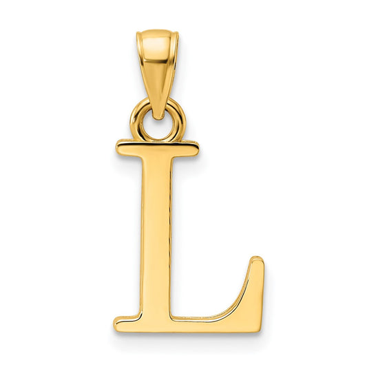 14K Yellow Gold Polished Letter L Pendant