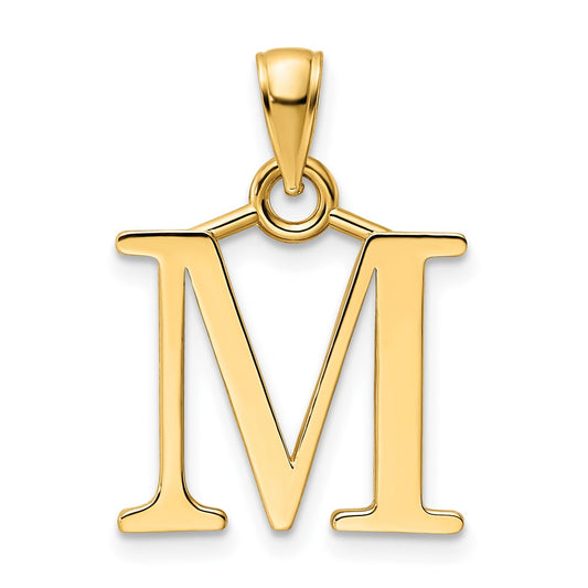 14K Yellow Gold Polished Letter M Pendant