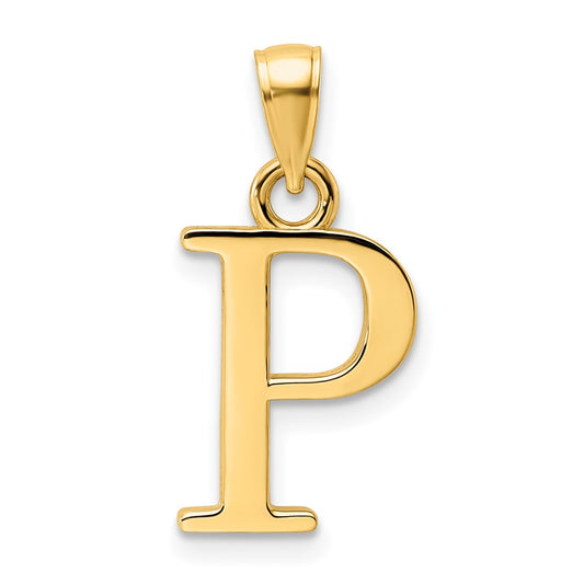 14K Yellow Gold Polished Letter P Pendant