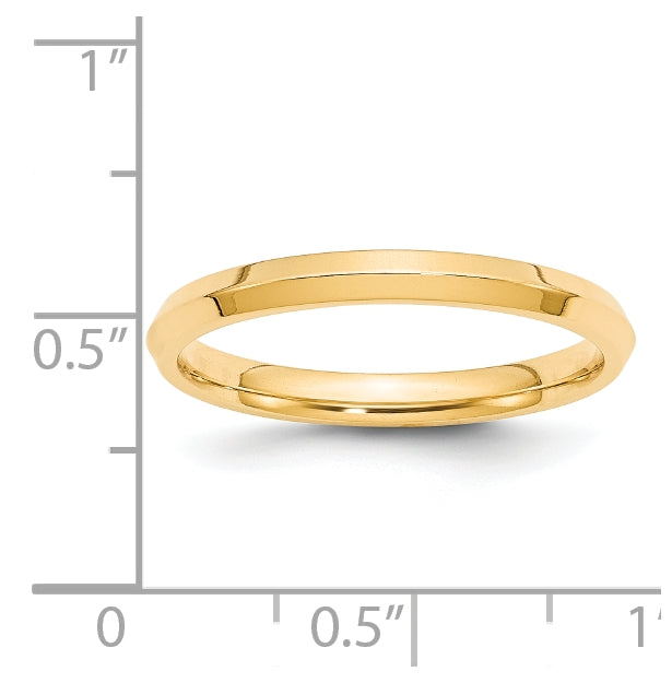 14k Yellow Gold 2.5mm Knife Edge Comfort Fit Wedding Band Size 5
