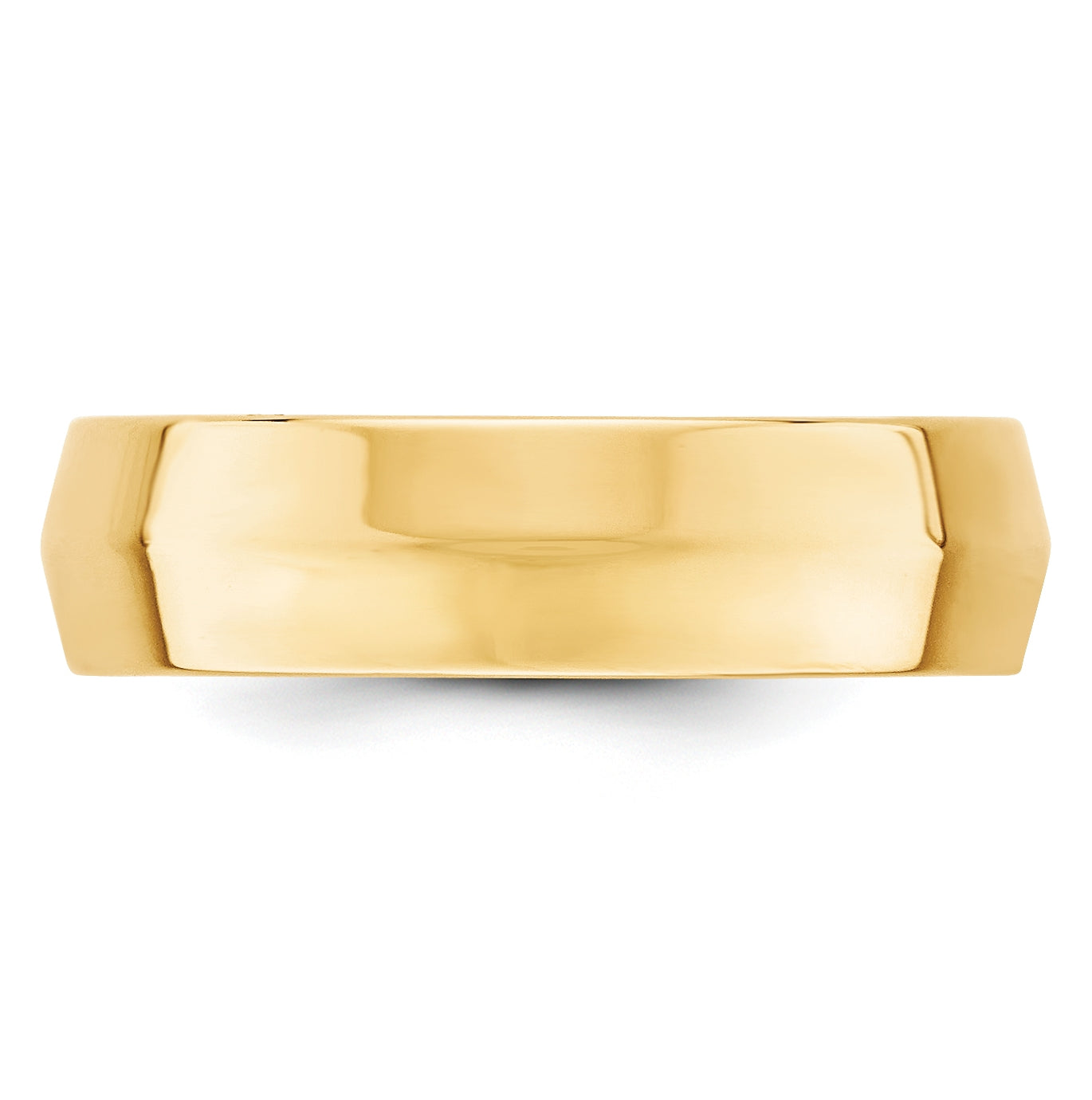 14k Yellow Gold 6mm Knife Edge Comfort Fit Wedding Band Size 5.5