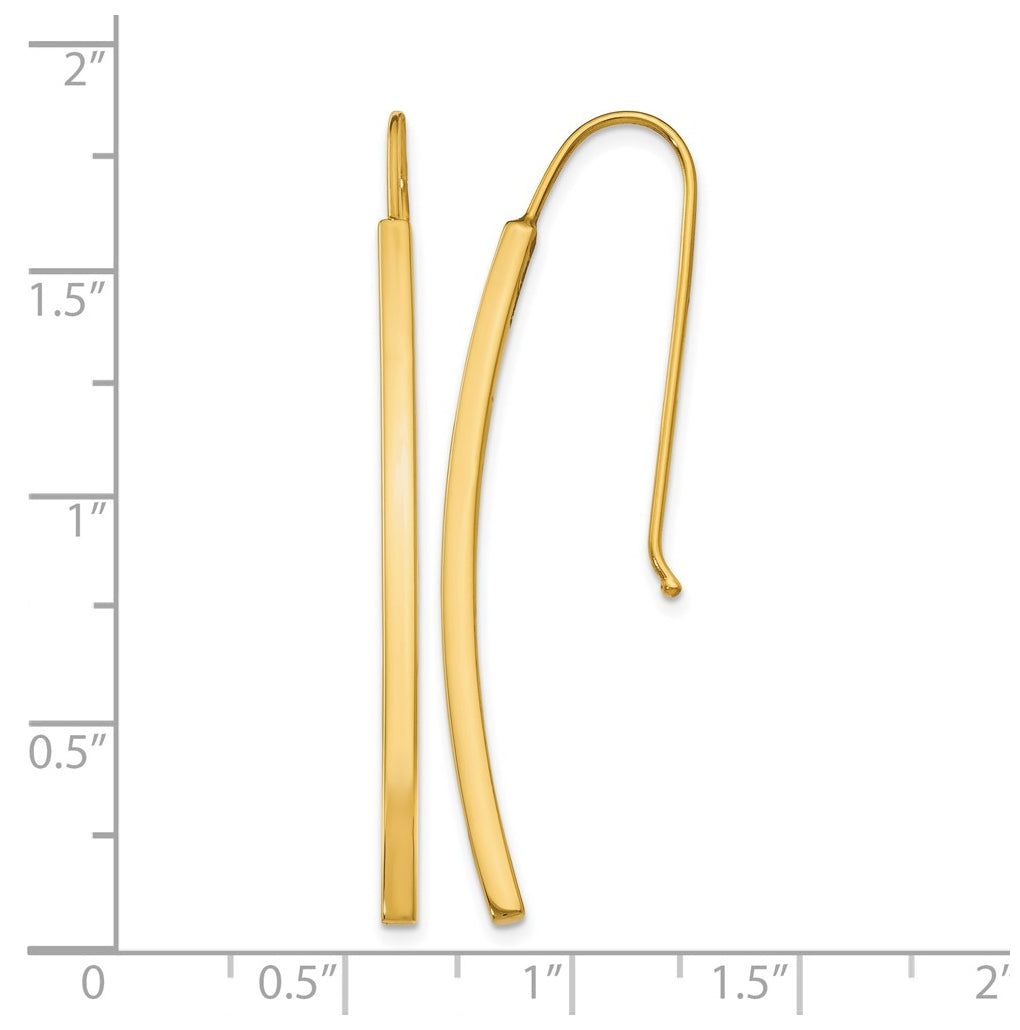 Leslie's 14K Yellow Gold Polished Dangle Bar Earrings – Elegant Jewelry Gift for Birthday, Anniversary, Engagement, Wedding