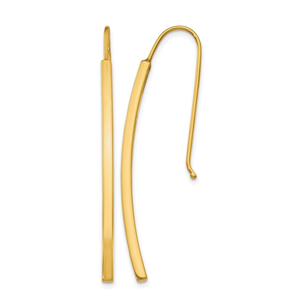 Leslie's 14K Yellow Gold Polished Dangle Bar Earrings – Elegant Jewelry Gift for Birthday, Anniversary, Engagement, Wedding
