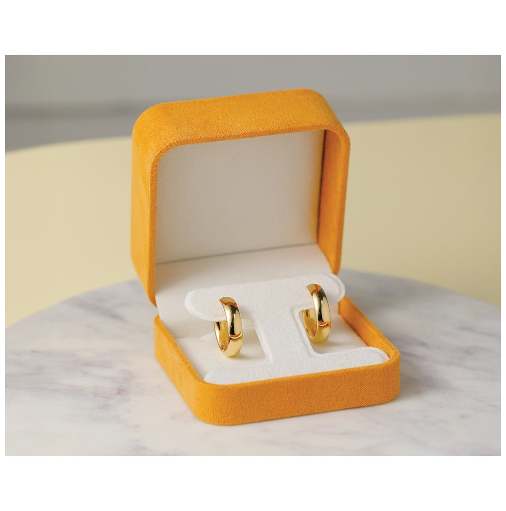 14k Yellow Gold Polished Hinged Hoop Earrings