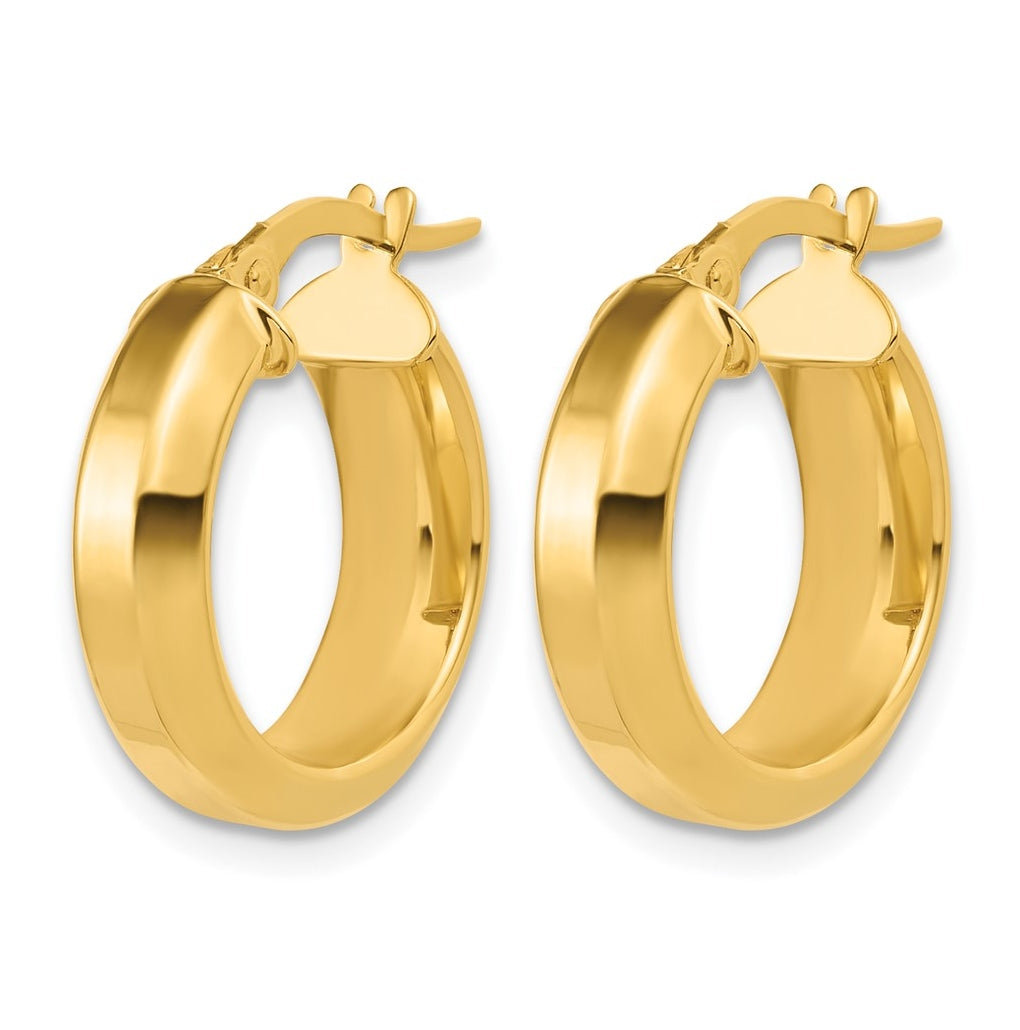 14k Yellow Gold Polished Hoop Earrings