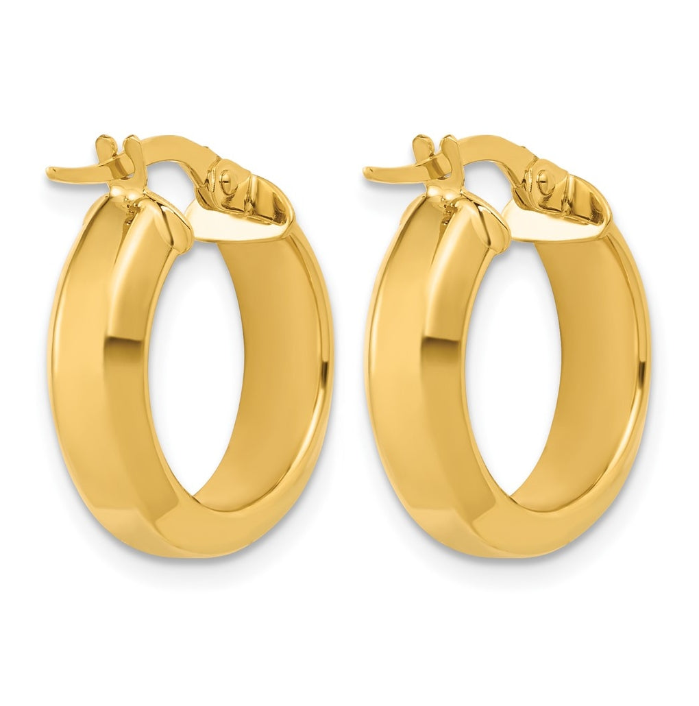 14k Yellow Gold Polished Hoop Earrings