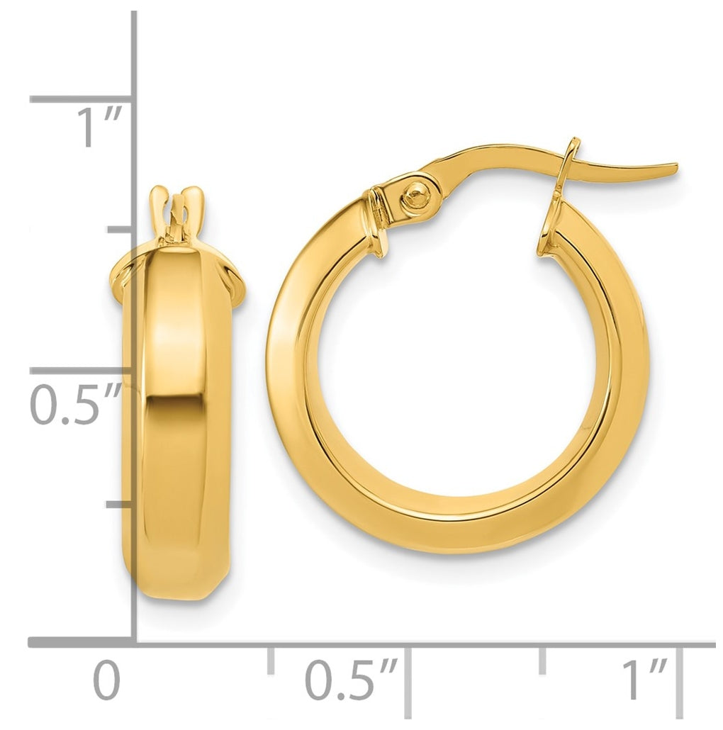 14k Yellow Gold Polished Hoop Earrings
