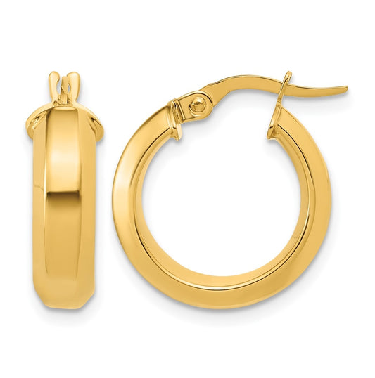 14k Yellow Gold Polished Hoop Earrings