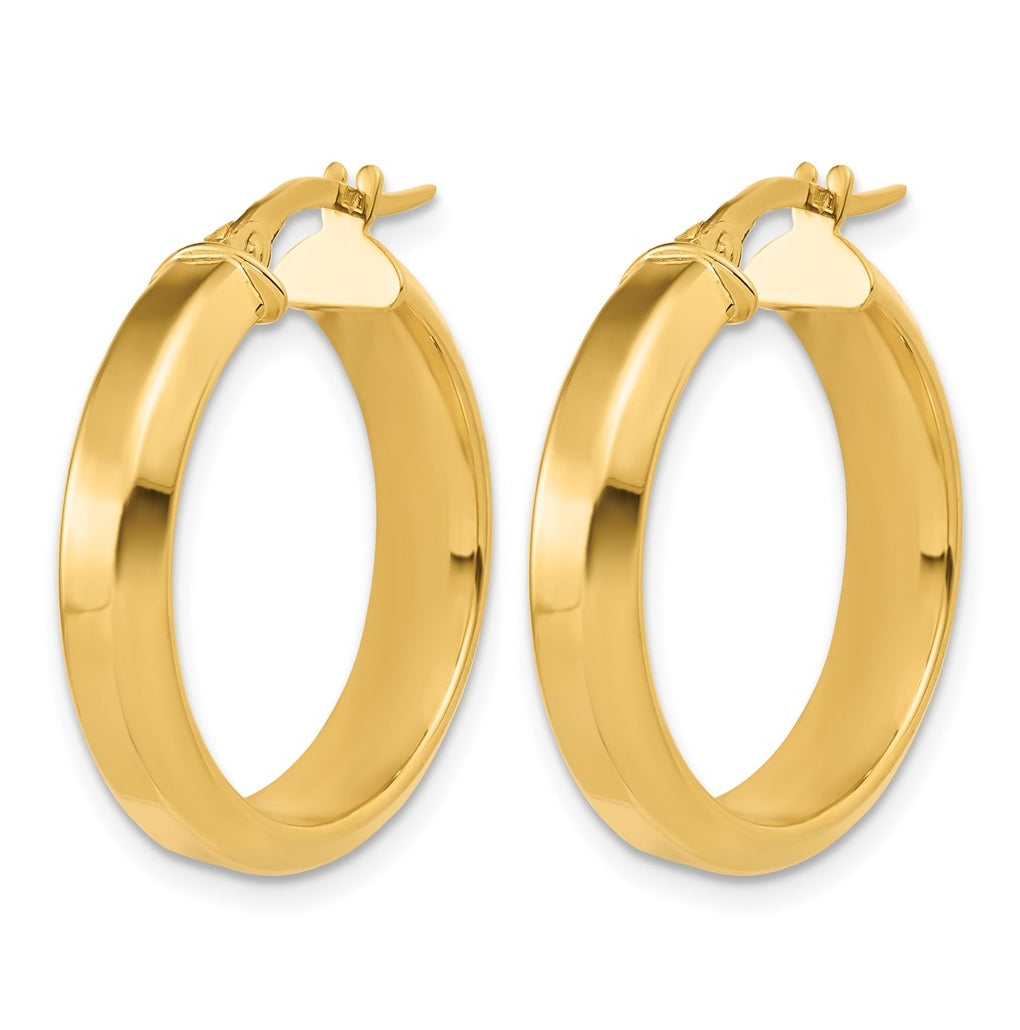 14k Yellow Gold Polished Hoop Earrings