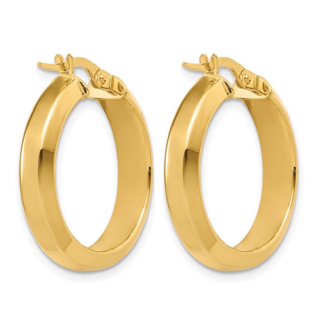 14k Yellow Gold Polished Hoop Earrings