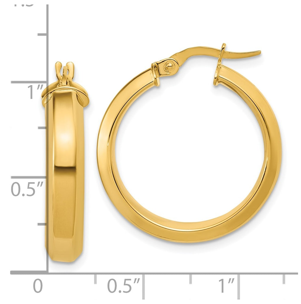 14k Yellow Gold Polished Hoop Earrings