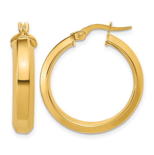 14k Yellow Gold Polished Hoop Earrings