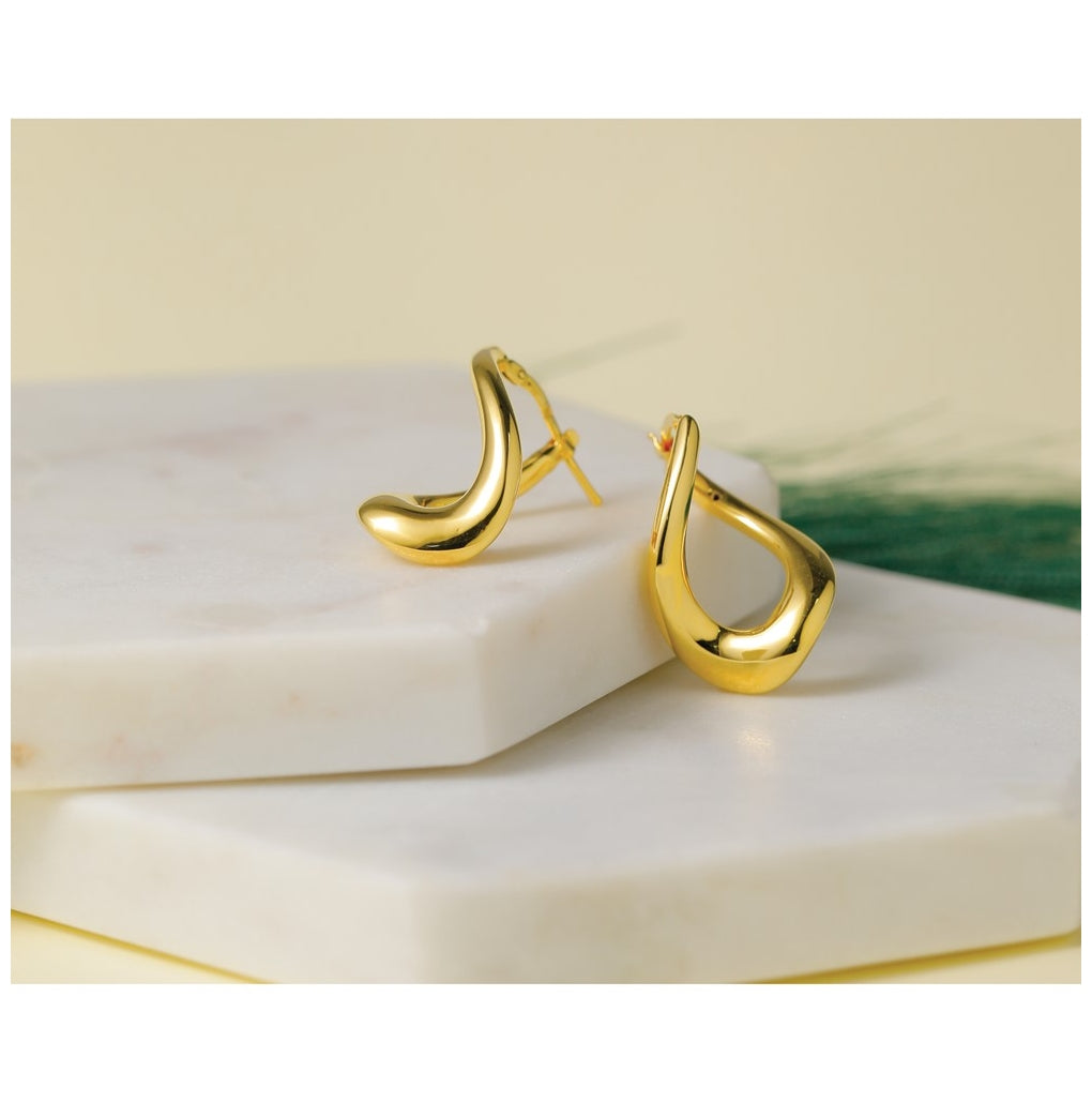 14k Yellow Gold Polished Twist Hoop Earrings