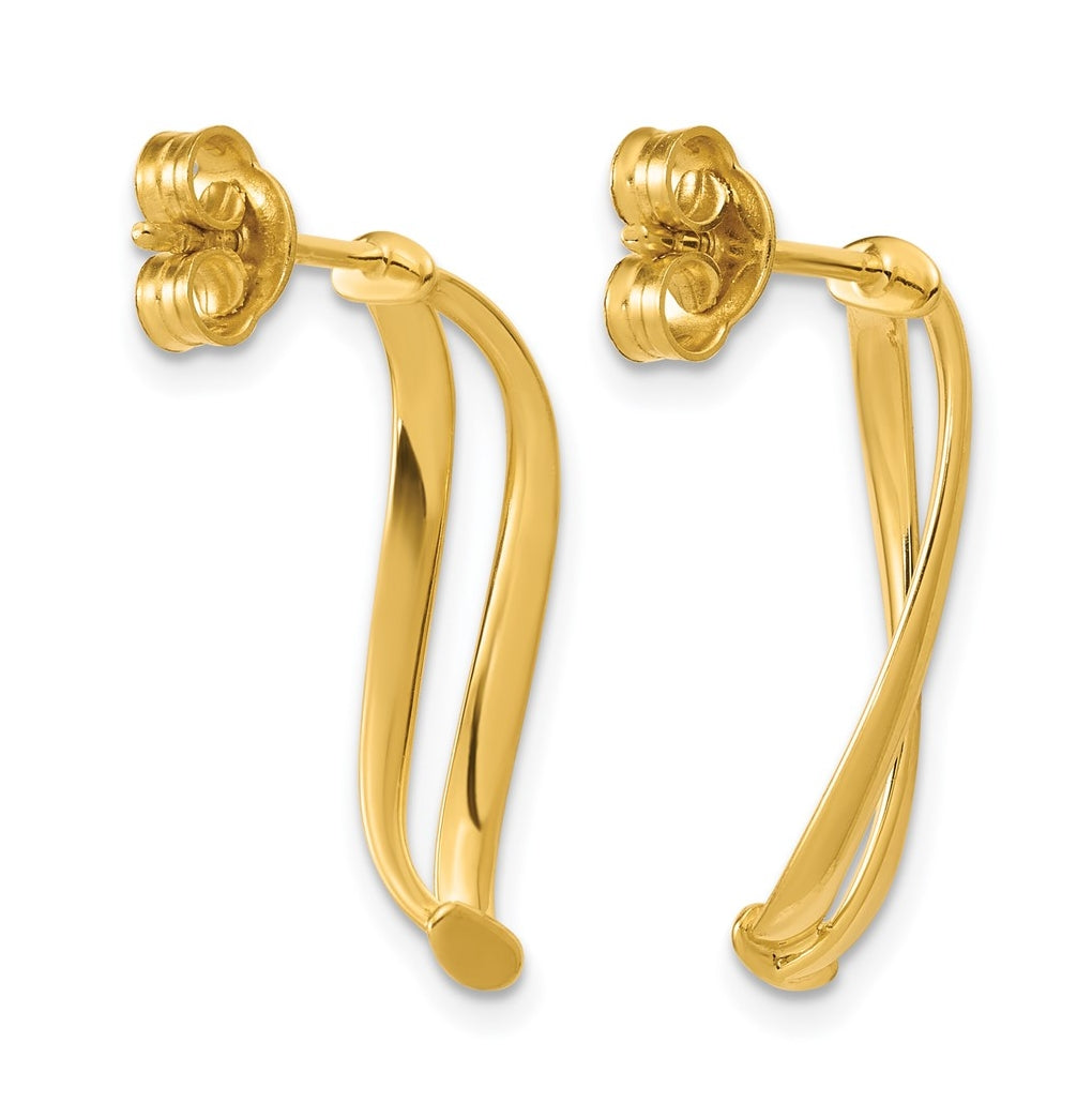 14k Yellow Gold Polished Curve Post Earrings