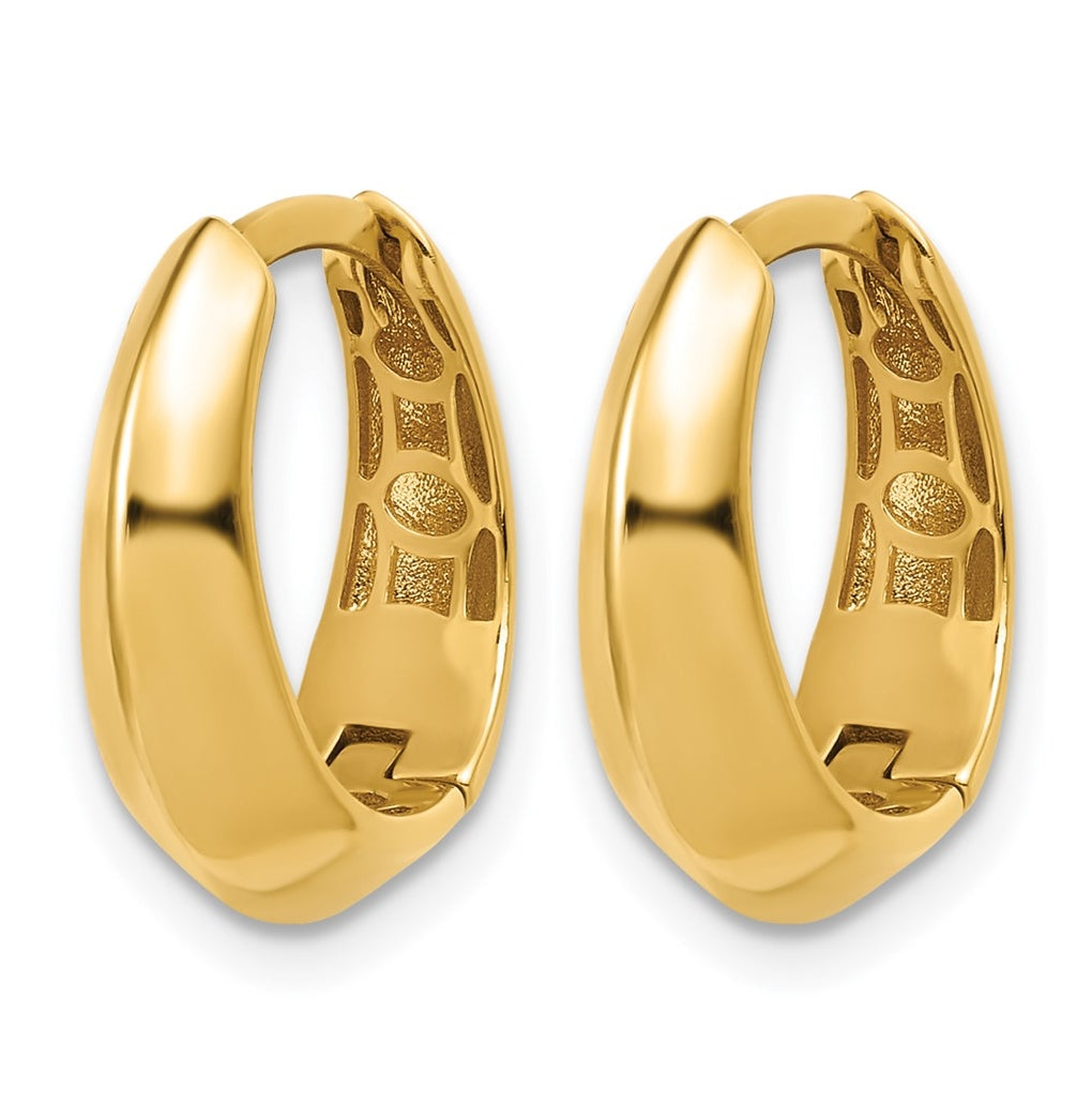 14k Yellow Gold Polished Hinged Hoop Earrings