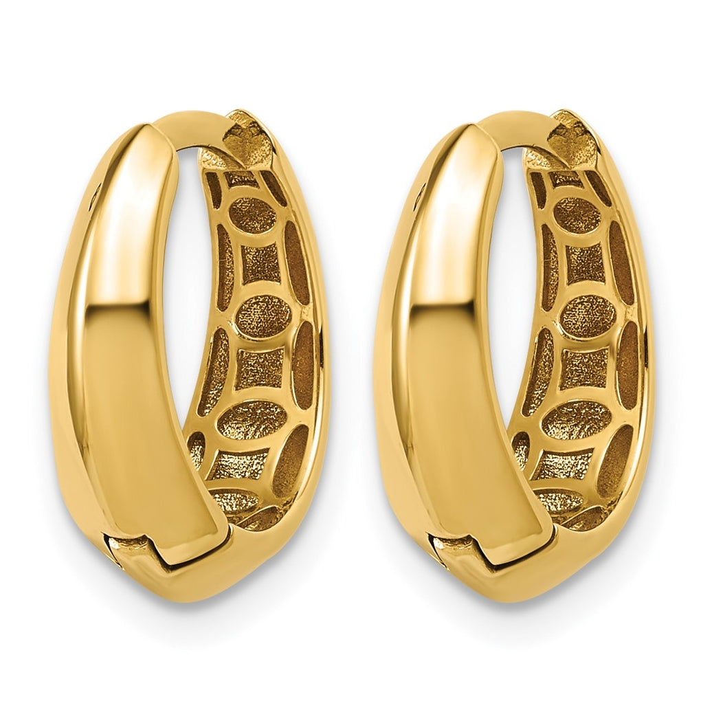 14k Yellow Gold Polished Hinged Hoop Earrings