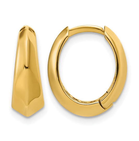 14k Yellow Gold Polished Hinged Hoop Earrings