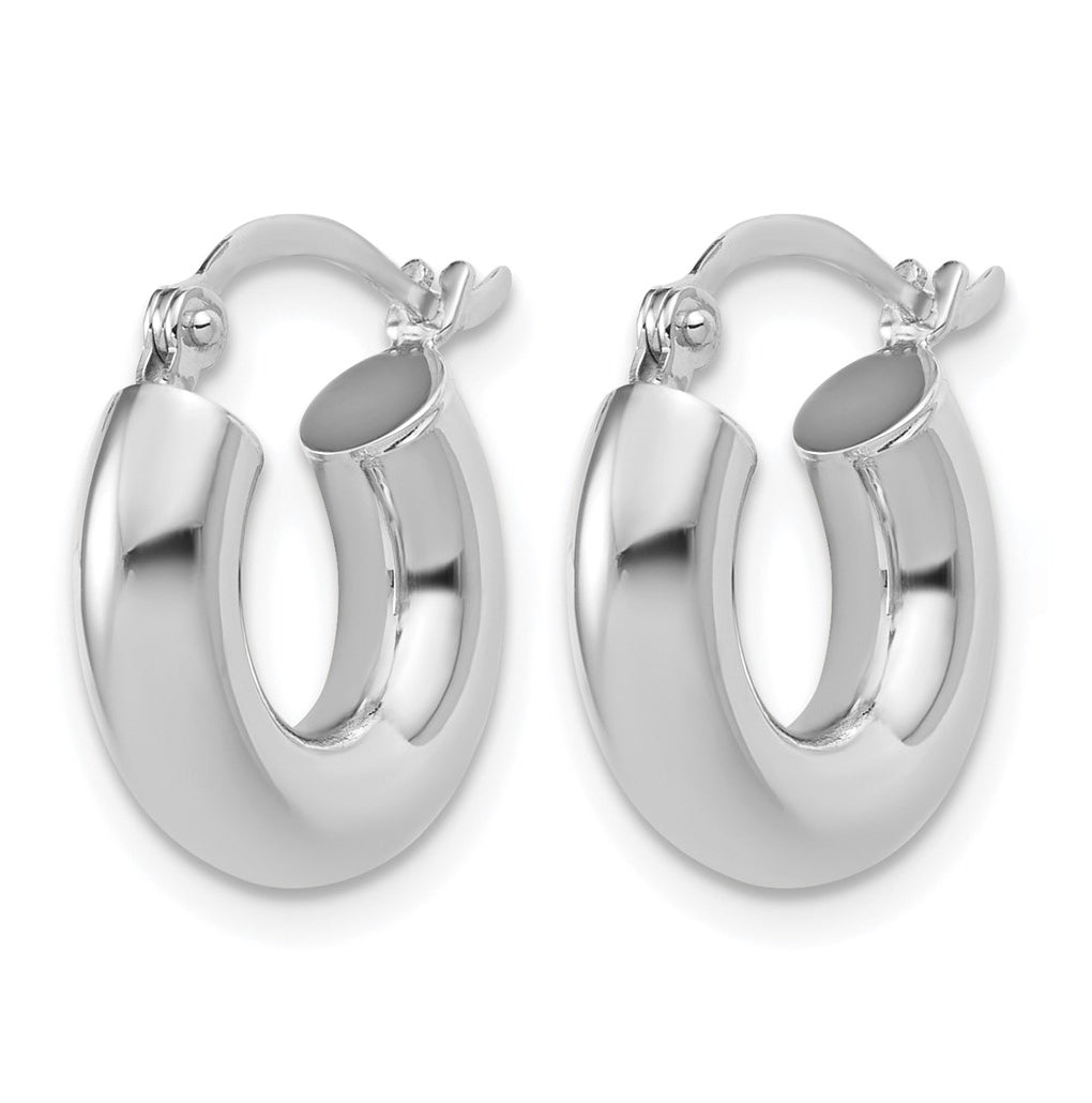 14k White Gold Polished 4mm x 15mm Lightweight Tube Earrings