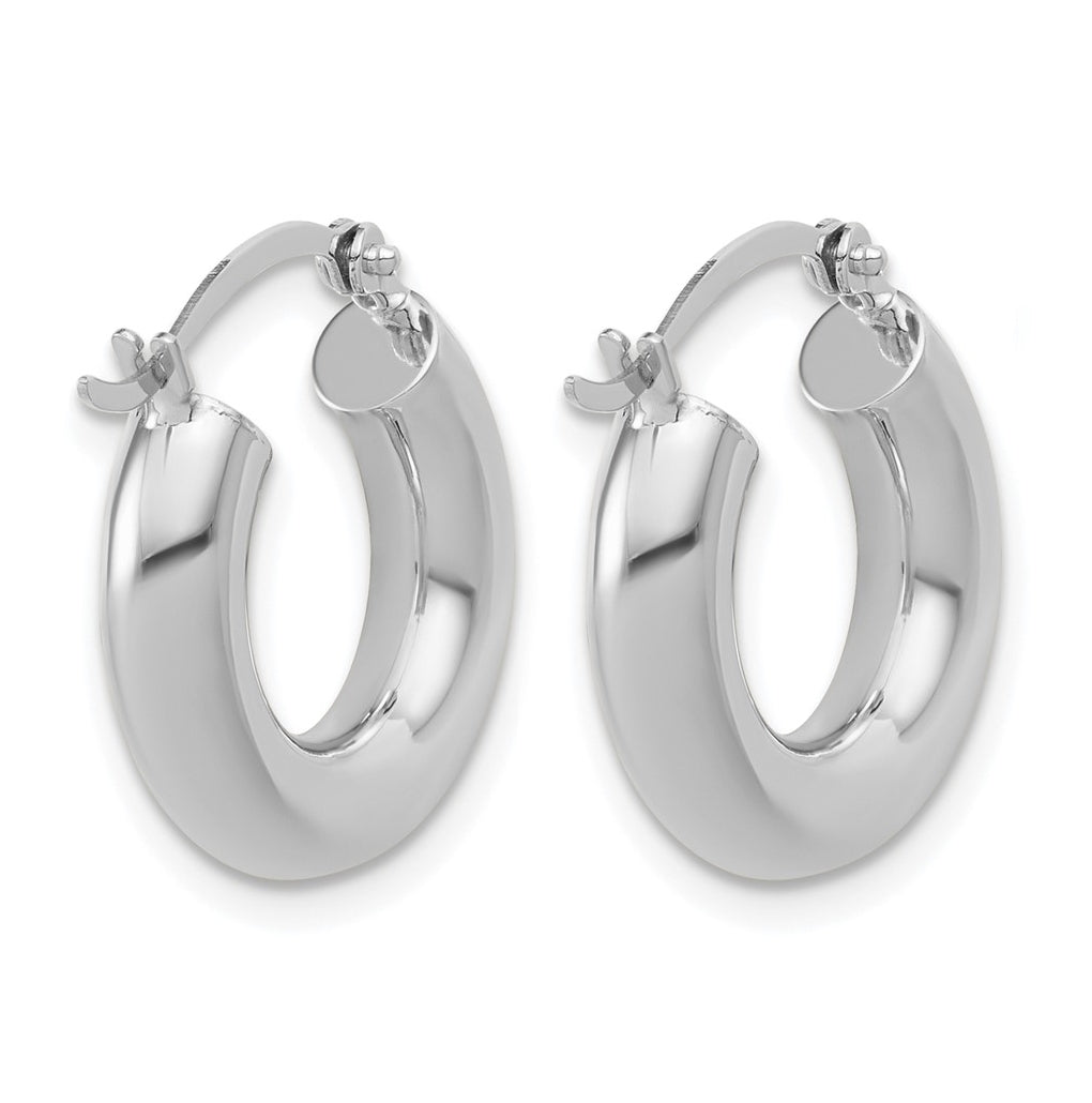 14k White Gold Polished 4mm x 17mm Lightweight Tube Earrings