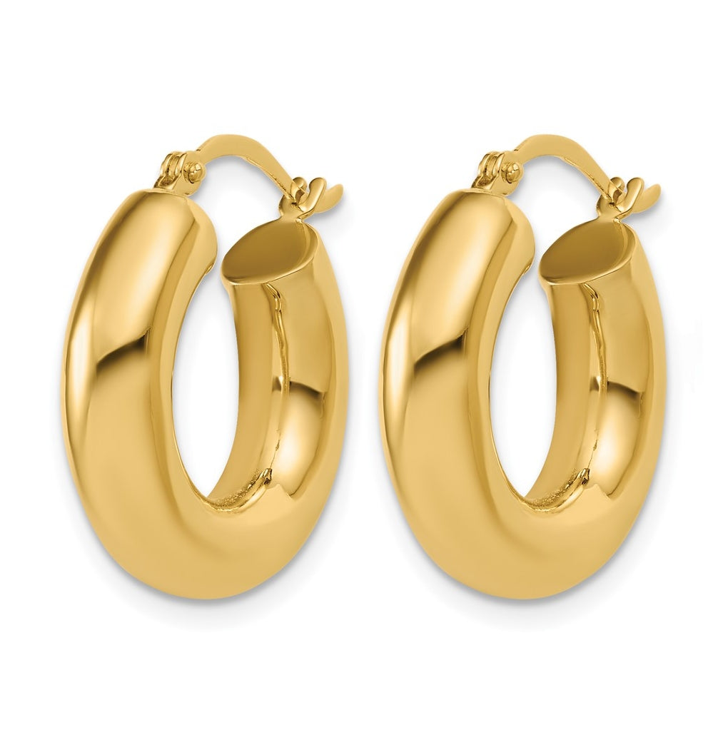 14k Yellow Gold Polished 5mm x 20mm Lightweight Hoop Earrings