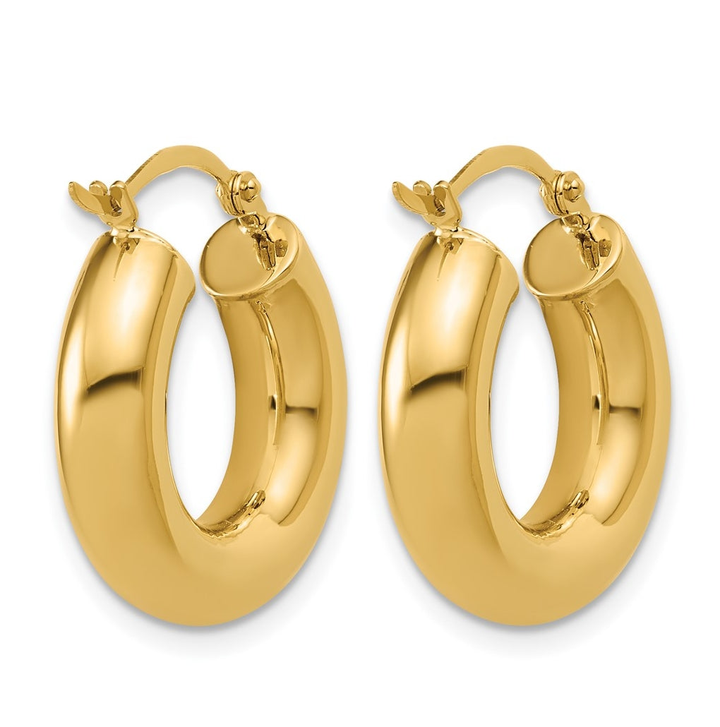 14k Yellow Gold Polished 5mm x 20mm Lightweight Hoop Earrings