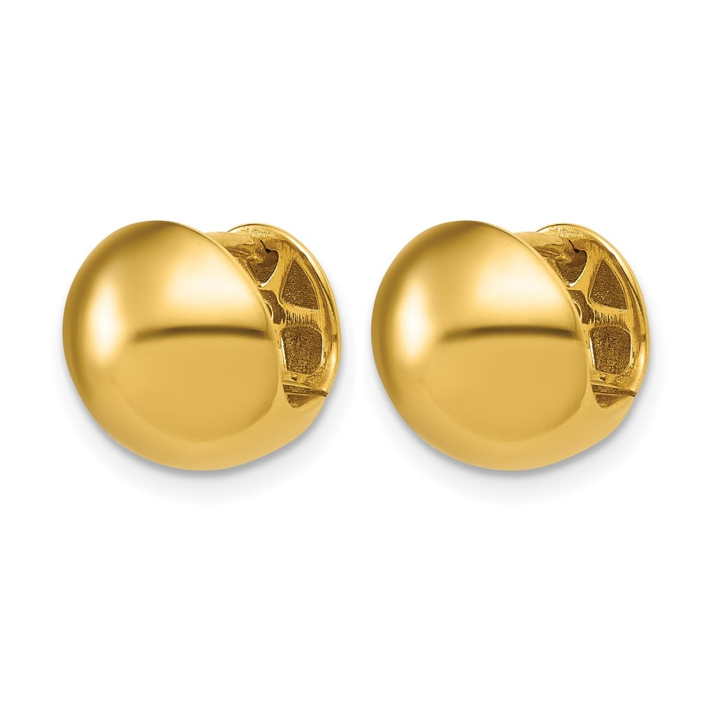 14k Yellow Gold Polished Hinged Hoop Earrings
