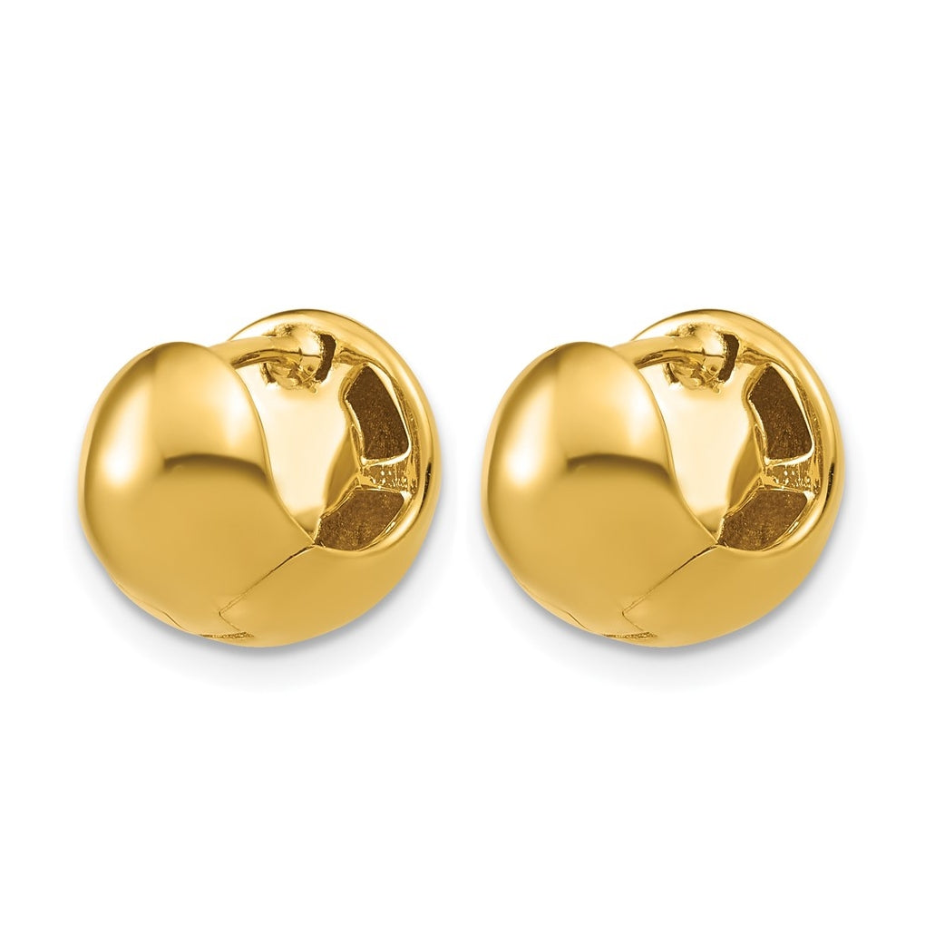 14k Yellow Gold Polished Hinged Hoop Earrings