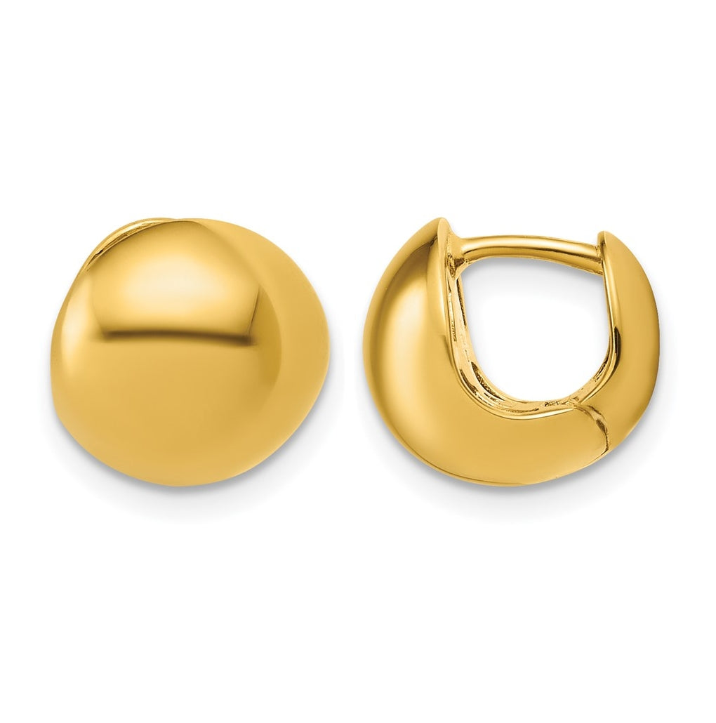 14k Yellow Gold Polished Hinged Hoop Earrings