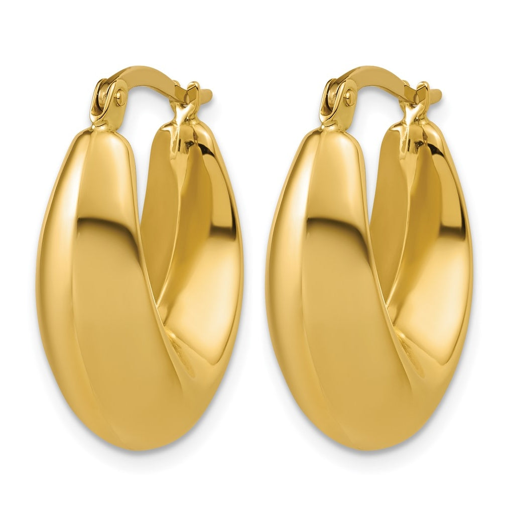14k Yellow Gold Polished Hoop Earrings