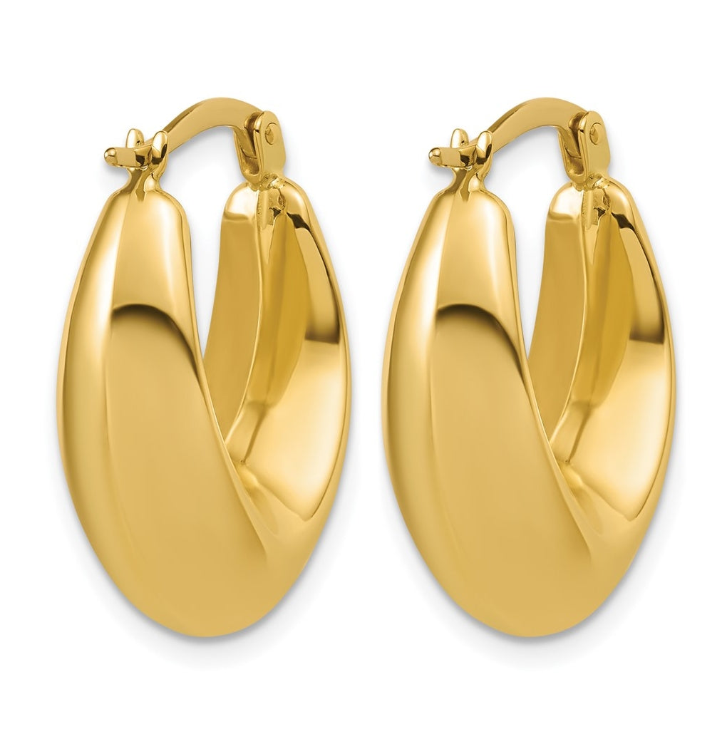 14k Yellow Gold Polished Hoop Earrings