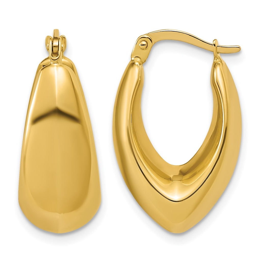 14k Yellow Gold Polished Hoop Earrings