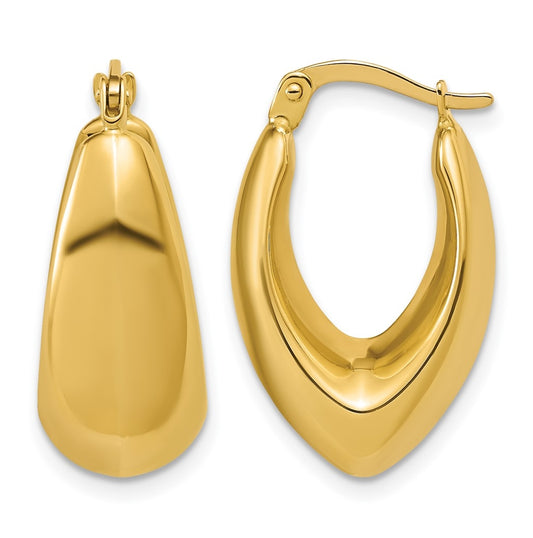 14k Yellow Gold Polished Hoop Earrings