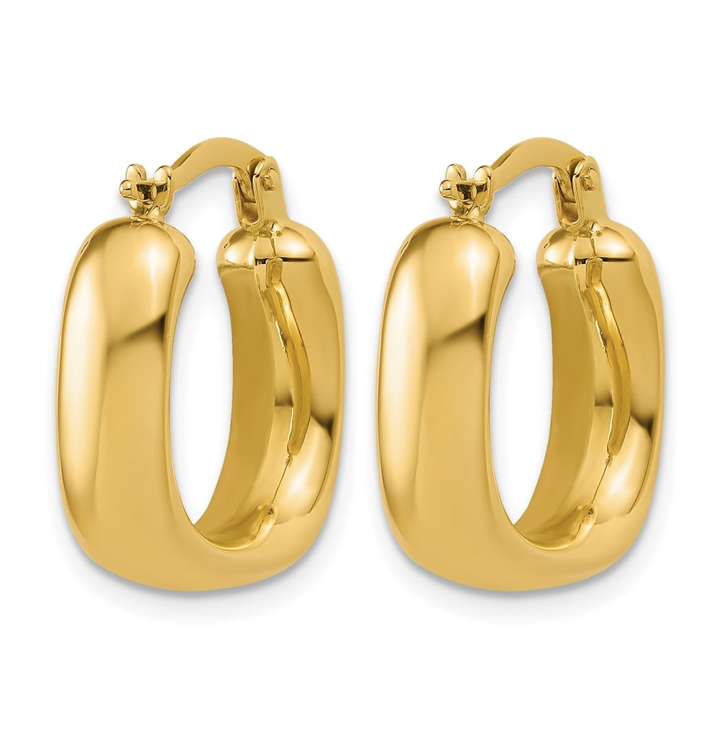 14k Yellow Gold Polished Square Hoop Earrings