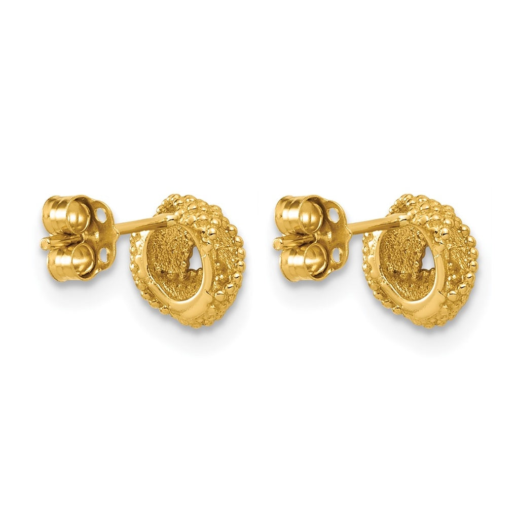 14k Yellow Gold Polished Textured Love Knot Post Earrings