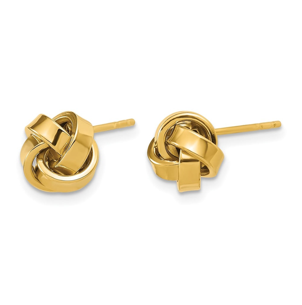 14k Yellow Gold Polished Love Knot Post Earrings