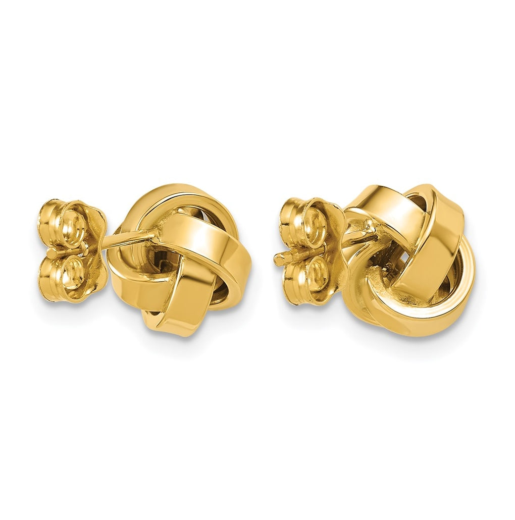 14k Yellow Gold Polished Love Knot Post Earrings