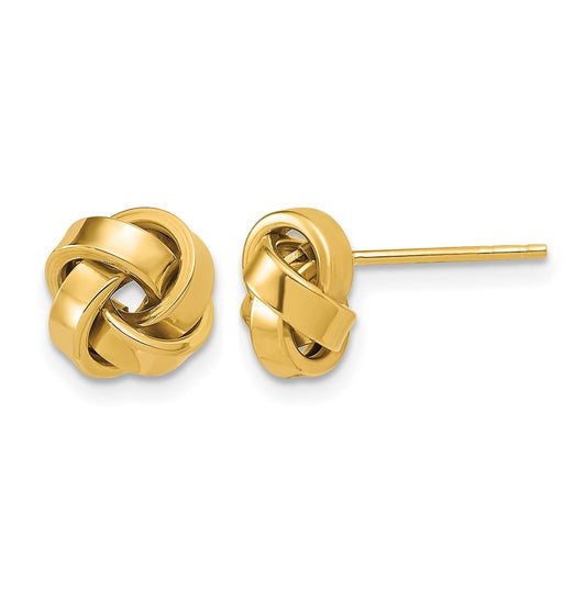 14k Yellow Gold Polished Love Knot Post Earrings