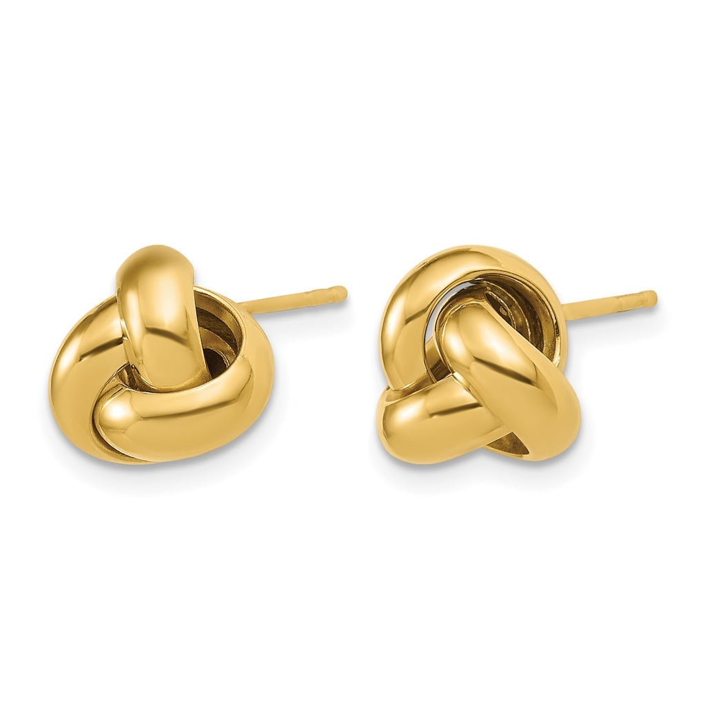 14k Yellow Gold Polished Love Knot Post Earrings