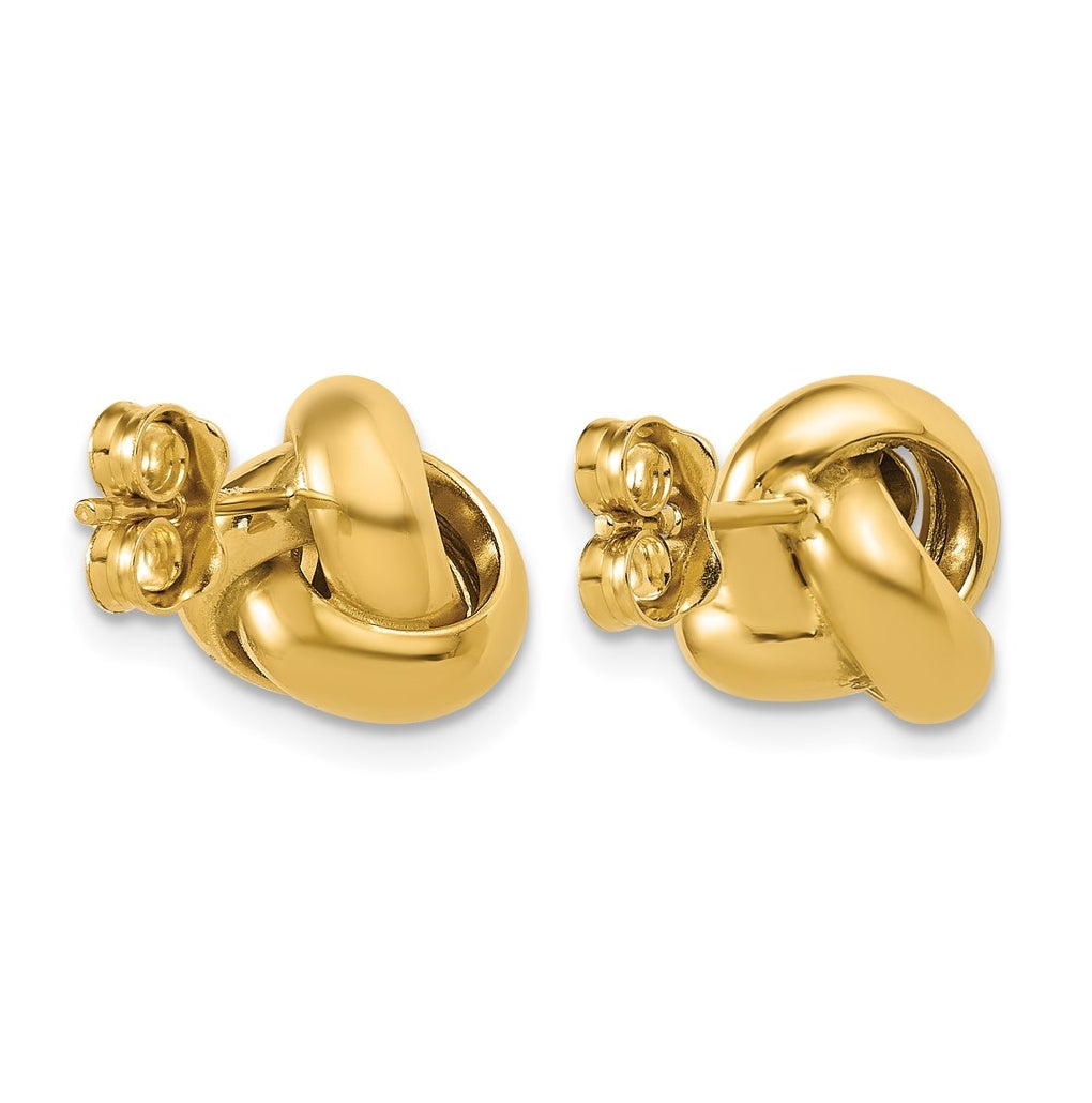 14k Yellow Gold Polished Love Knot Post Earrings