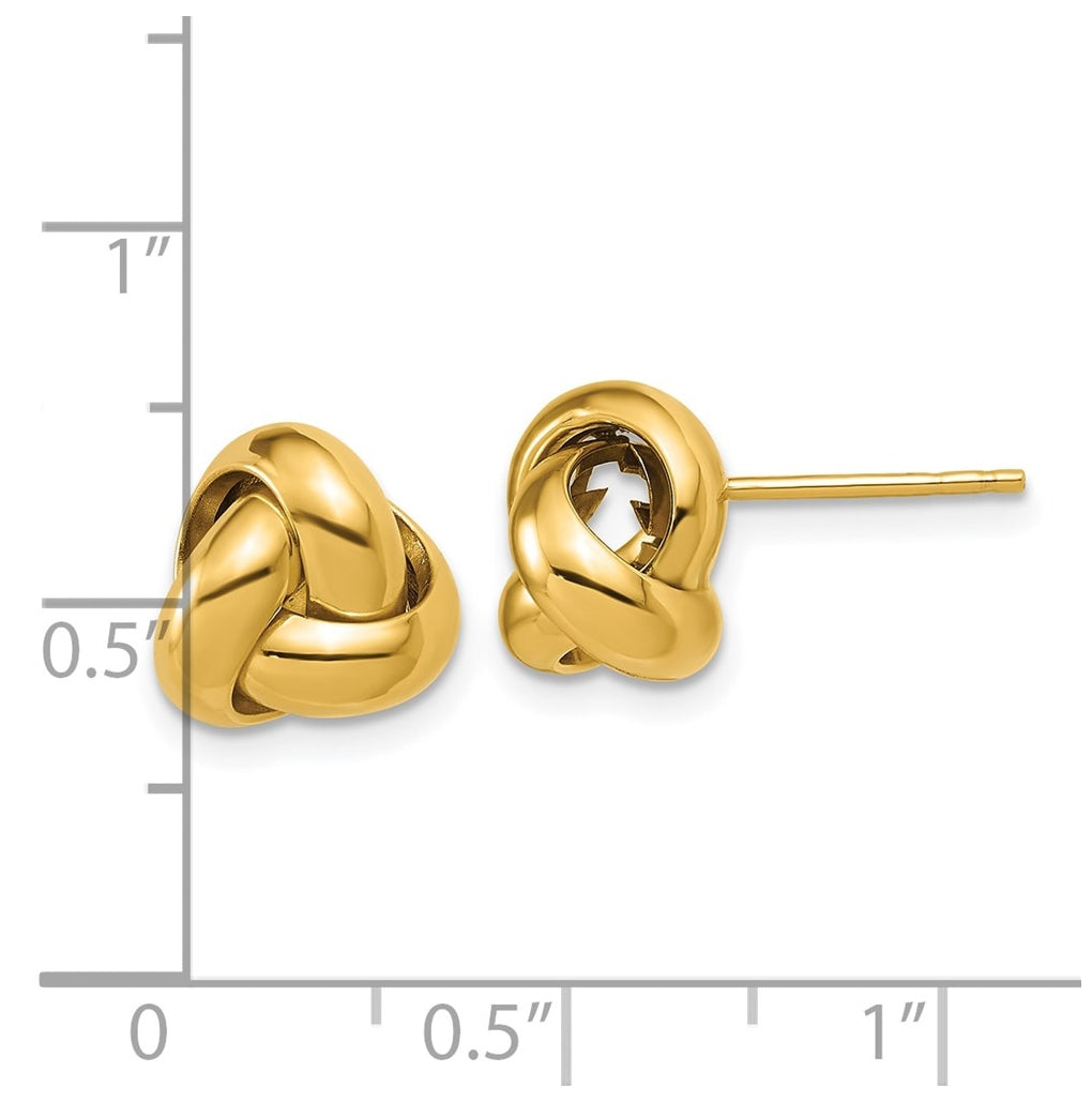 14k Yellow Gold Polished Love Knot Post Earrings