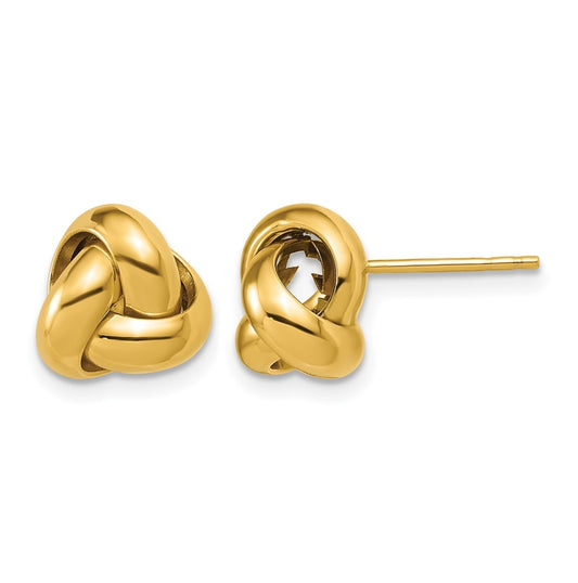 14k Yellow Gold Polished Love Knot Post Earrings