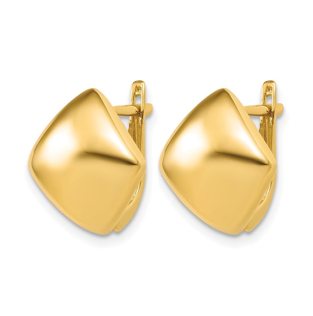 14k Yellow Gold Polished Geometric Hinged Hoop Earrings