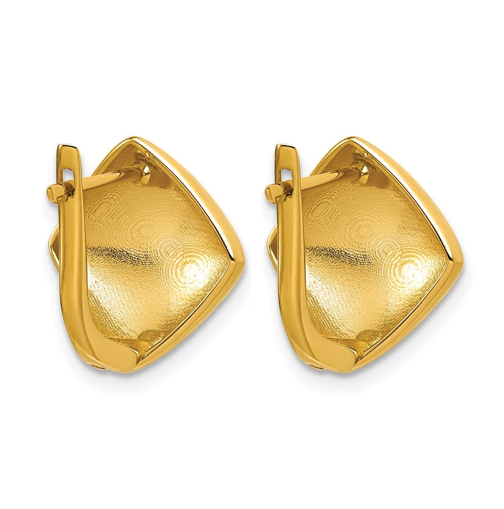 14k Yellow Gold Polished Geometric Hinged Hoop Earrings