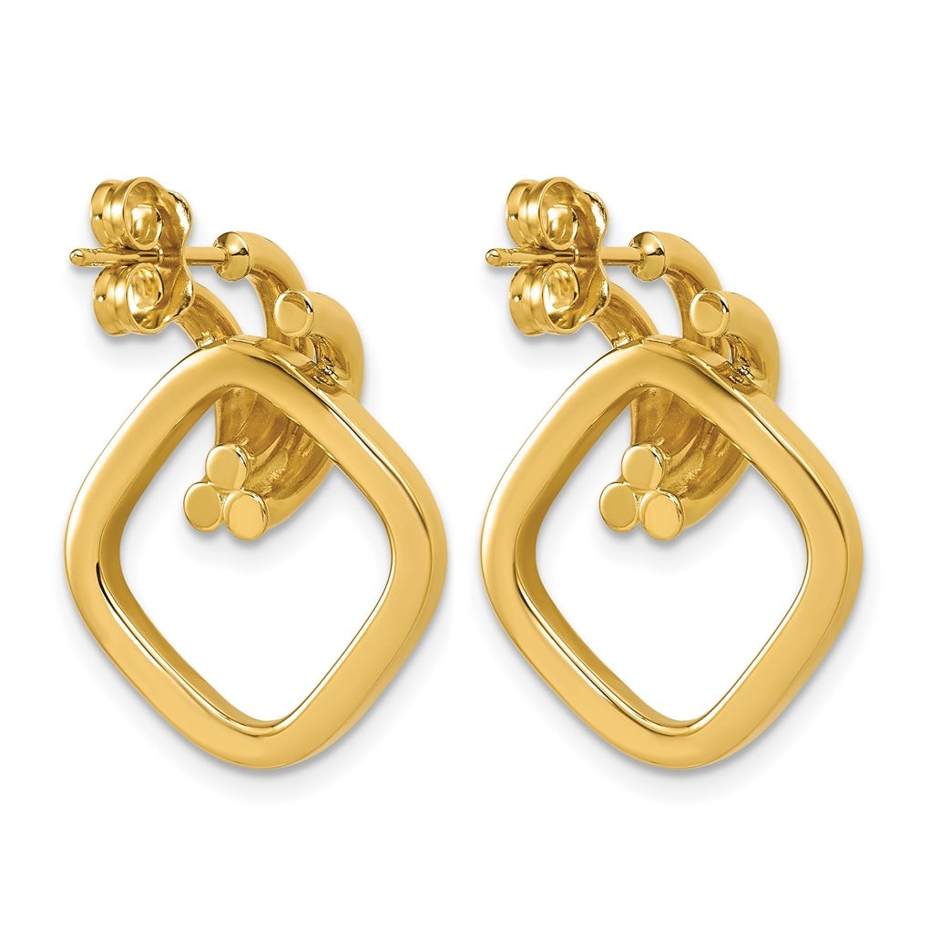 14k Yellow Gold Polished Dangle Post Earrings