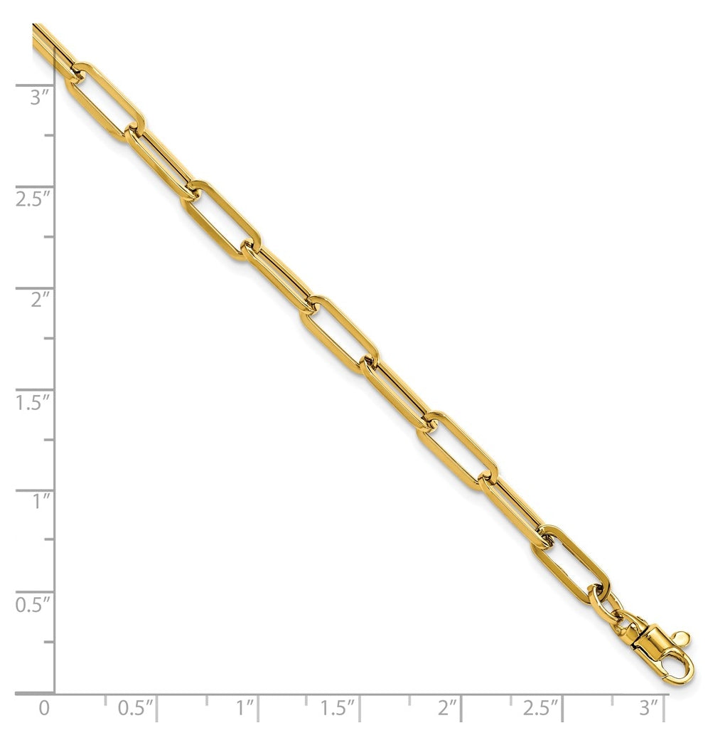 14k Yellow Gold Polished Fancy Link with 1in ext Bracelet